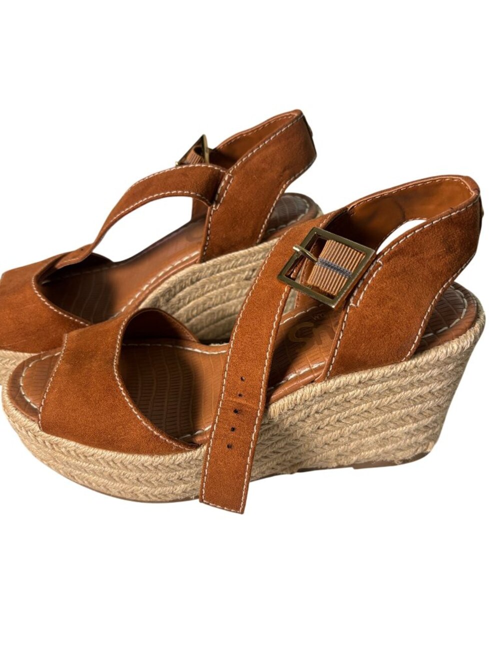 Circus by Sam Edelman Rust Orange Baker Espadrille Platform Wedge Sandals Boho